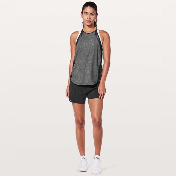 EUC Lululemon Run Off Route Tank in Heathered Black / Black SIZE ESTIMATED - Picture 5 of 6